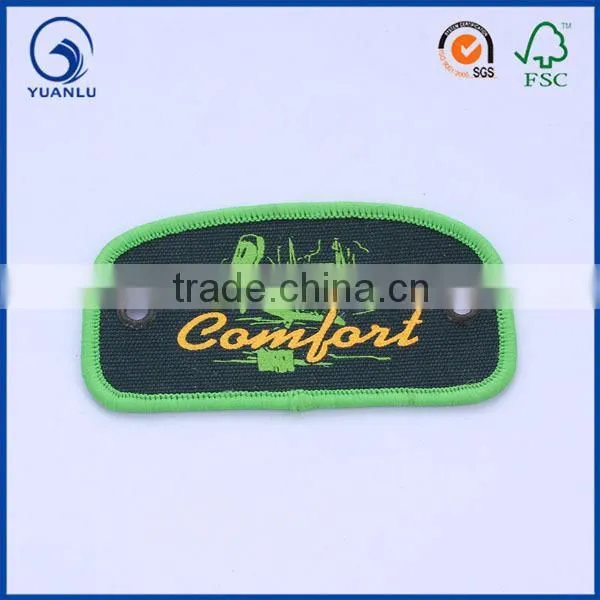 cheap custom sew on embroidery clothing badge