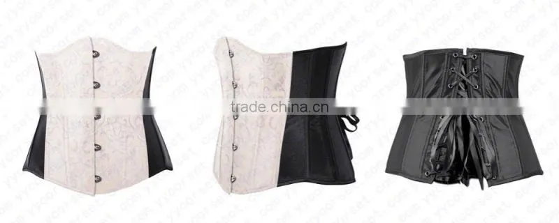 Hot sale heavy brocade fabric full steel boned tight lacing back support corset