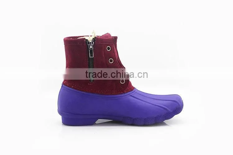 Newest Design Low price 100% Natural Rubber Cheap rain boots with fur lining