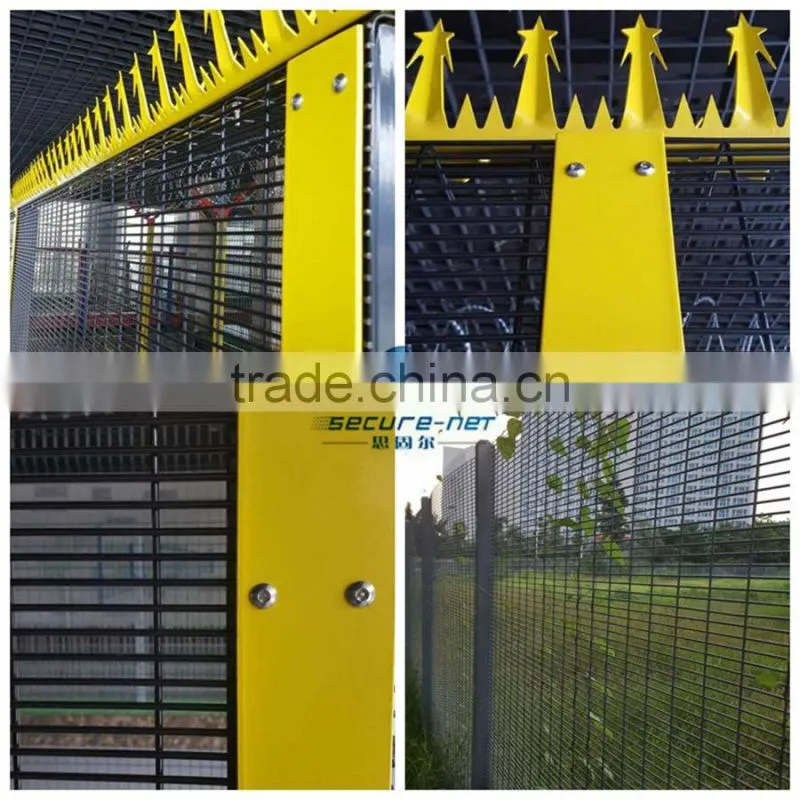 outdoor anti climb powder coated 358 security fence for prison