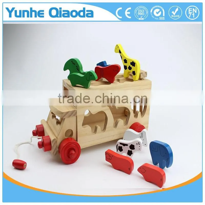 animal Shape Sorter truck - Pull Along To-animal in many Shape Blocks