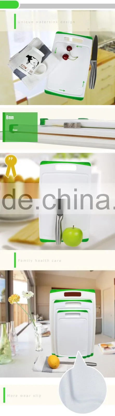 Kitchen Plastic Cutting Chopping Board Mat Dishwasher Block Slicing Non-Slip