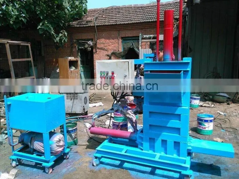 Hydraulic vertical semi-automatic baler for waste rag, used clothes baler machine XS-205T