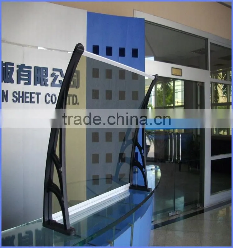 block out rain and sun Polycarbonate sheet awning with sun shield