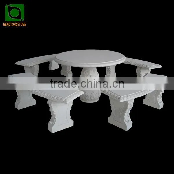 Indoor Marble Dining Round Table and Chair Set