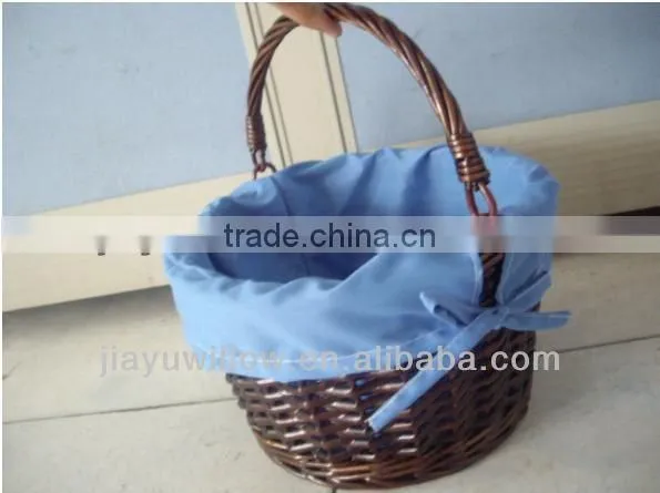 jiayu Manual wholesale wicker fruit basket with fabric liner