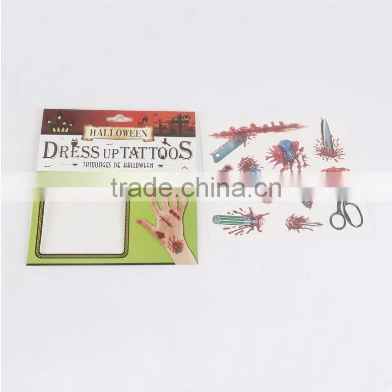 Halloween simulation Tattoo Sticker Halloween Scar wound Real blood Personality Transfer tattoos