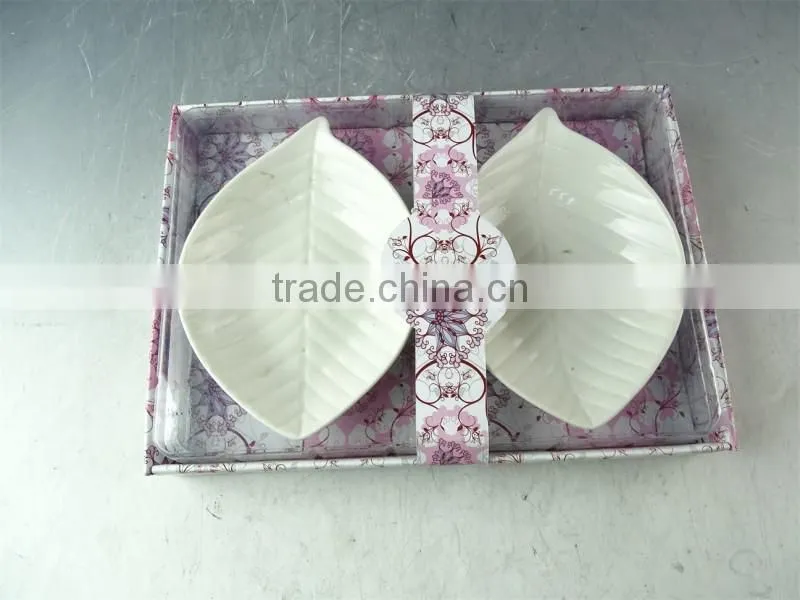 Maple leaf porcelain dinnerware serving dishes / olive appetizer serving bowls