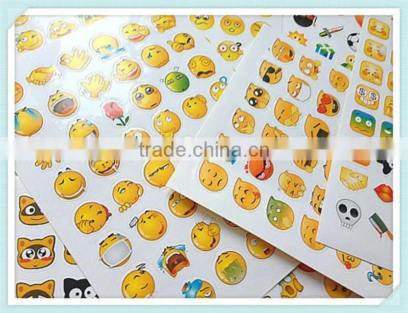EMOJI SMILEY FACE childrens Puffy PVC Stickers 12 Packs 3 Different 4 Of Each