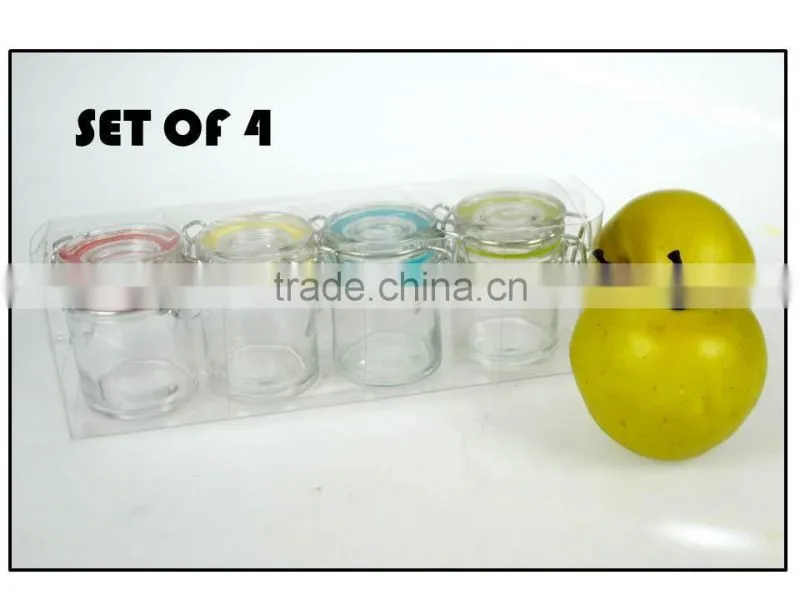 mini glass jar with metal clip 40ml glass spice jar candy jar with glass lid