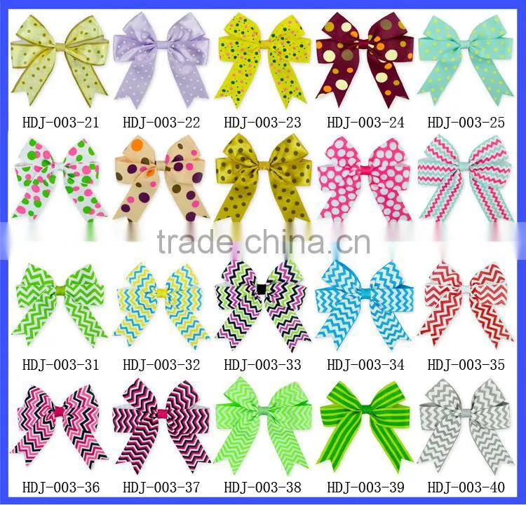 Blue Heart Pattern Grooming Bows Baby Kids Hair Ribbon Boutique Wholesale Style Hair Bows