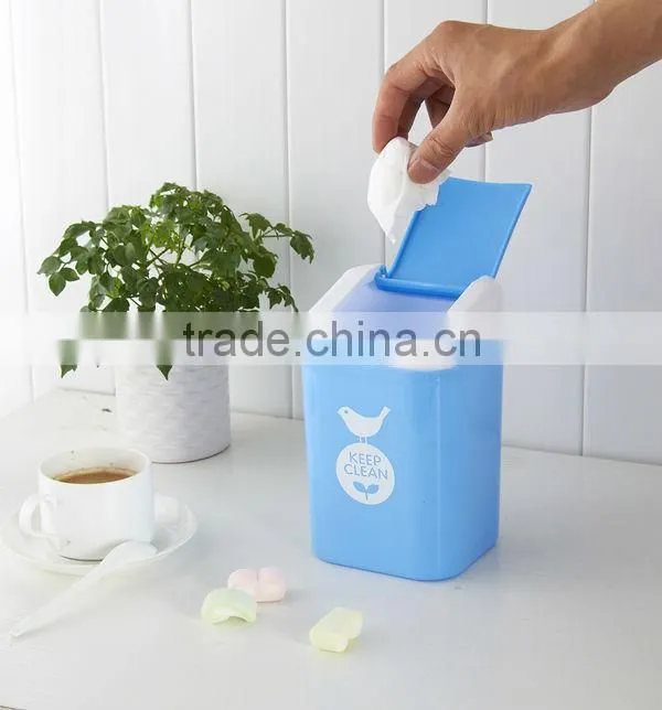 Plastic round desktop bin PP with lid office