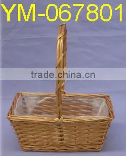Natural Color Willow Flower Basket with Liner