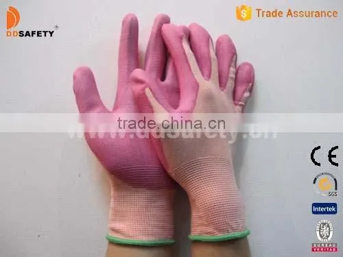 DDSAFETY White Pink Glove Safety Glove Working Glove