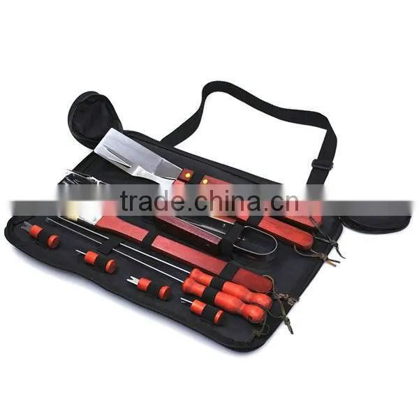 BQ-0023 16 pcs hard wood handle bbq