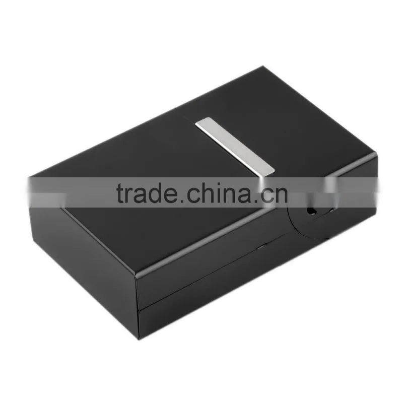 Black Aluminum Cigarette Case Cigar Metal Cigarette Box Holder Tobacco Storage Case Gift