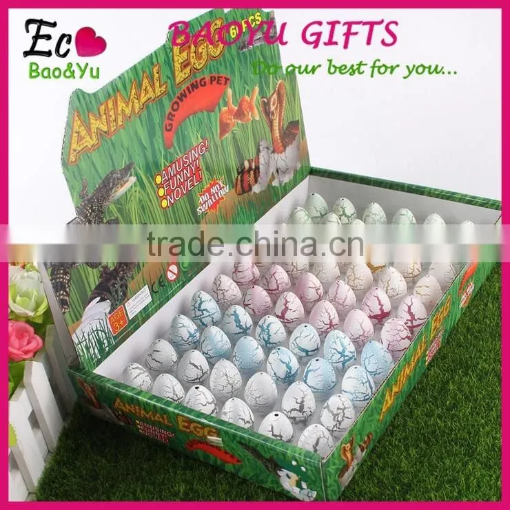 60pcs/box Hot Sale Children Educational Toy Animal Hatching Dinosaur Eggs Toy Growing Fracture Water Eggs