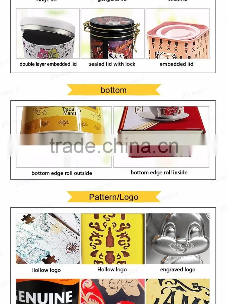 Customized Full Color Printed Biscuit Metal Tin Box