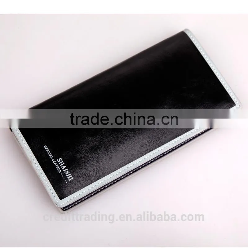 2015 simple designs leather wallet for men