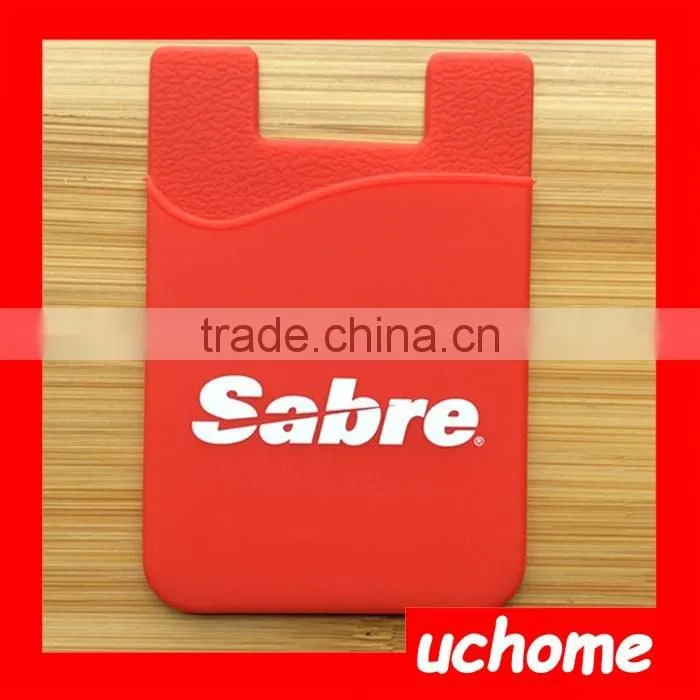 UCHOME 2016 Custom Color Silicone Credit Card Holder on Mobile Phone/Silicone Stick on Cardholder