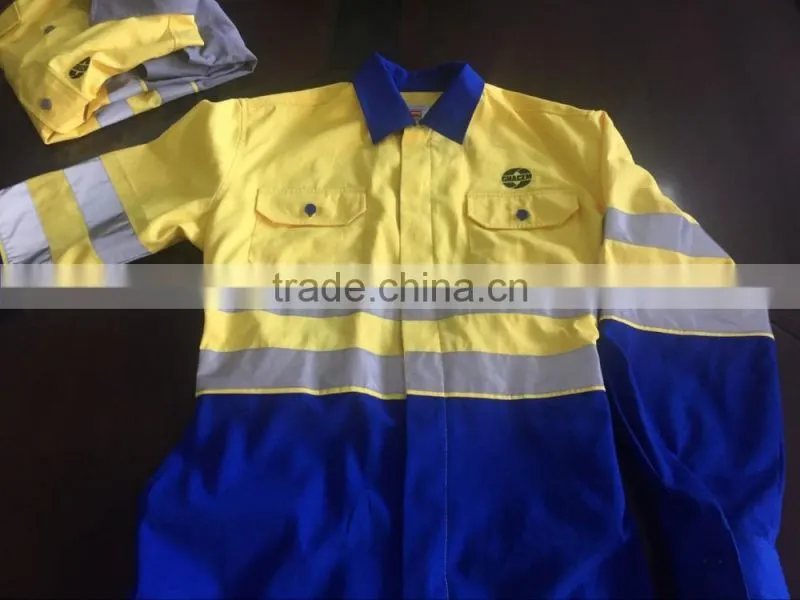 High quality men's reflective overall blue wear rough workwear