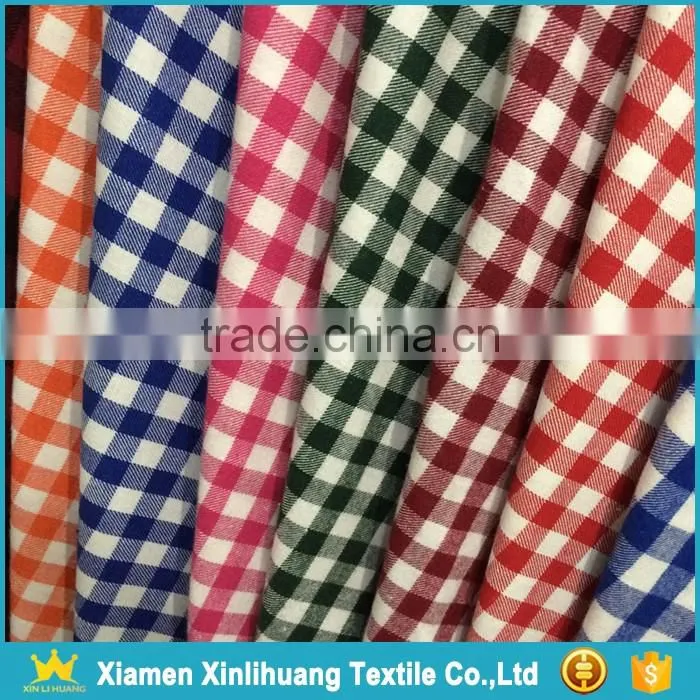 China Supplier 21Sx21S 100 Cotton Yarn Dyed Plaid Flannel Fabric