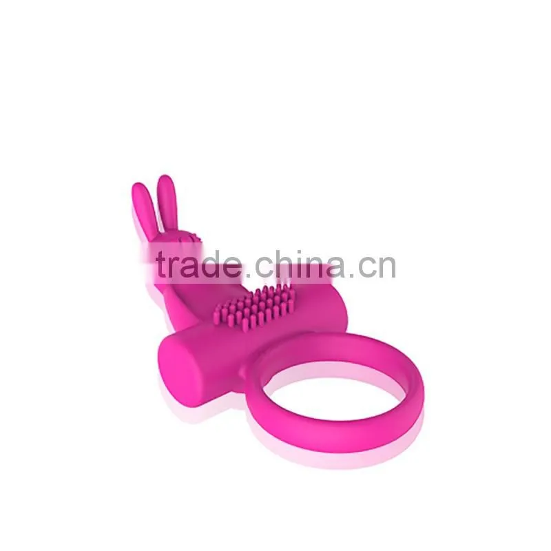 Rocking Silicone Rabbit Clitoris Stimulator Funny Cockring for Couple Sex