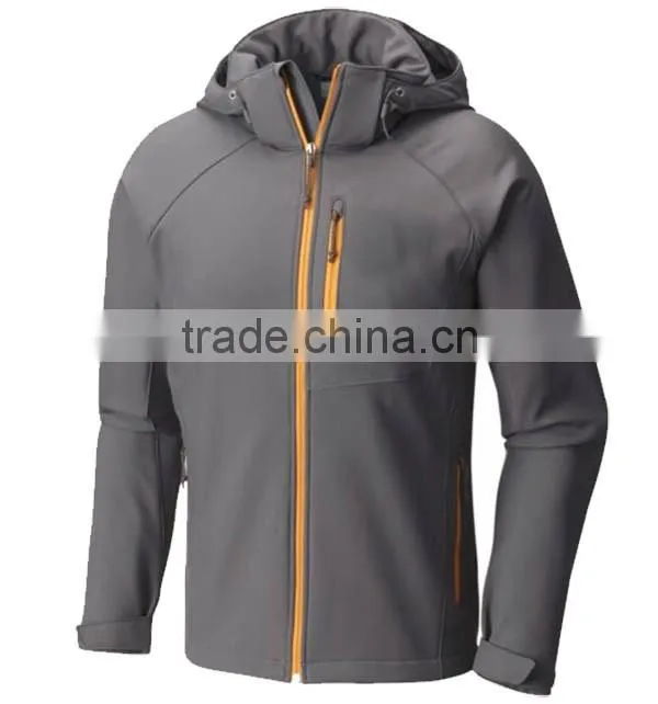 OEM service outdoor mens hooded winter softshell jacket