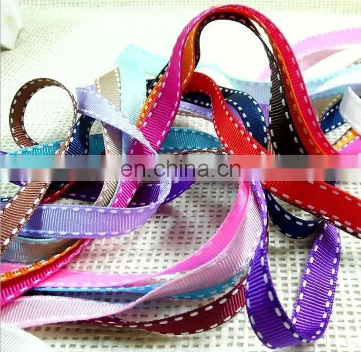 various colours 1cm saddle stitch grosgrain ribbon
