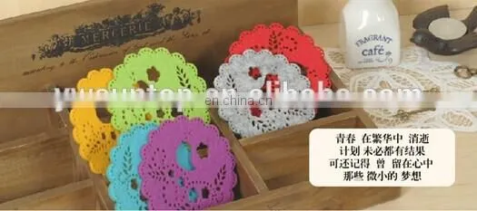 Wholesale 2016 lovely birds hollowed felt coaster