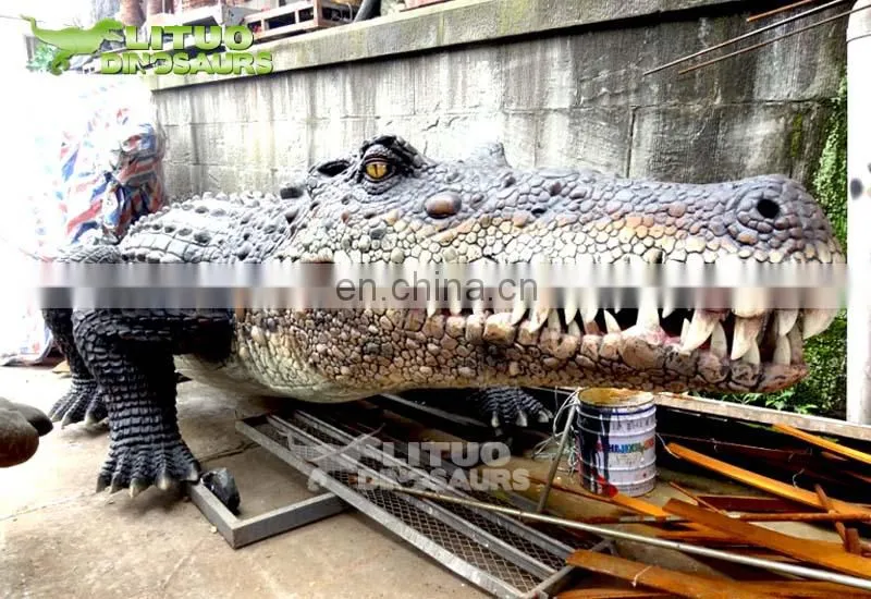 Mini Golf Decoration Artificial Crocodile Animatronic Animal