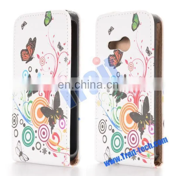 Whole Sale Magnetic Vertical PC+PU Leather Flip Case for HTC One M8 Mini