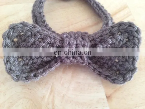 Crochet 3 pcs Set Newsboy Hat Diaper Cover Set /Suspenders and Bow Tie in Oatmeal & Taupe, Photography Prop for Newborn Baby