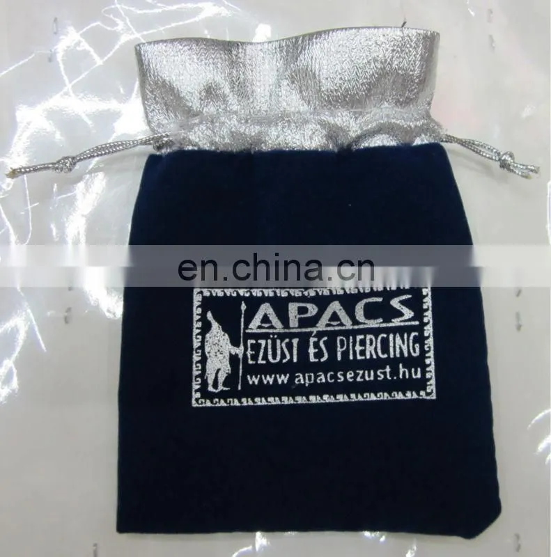 velvet pouch wholesale printed logo on the pouch