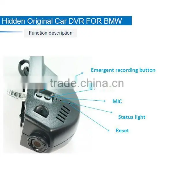 Newest car dvr hidden type for bmw with WIFI hot spot connection