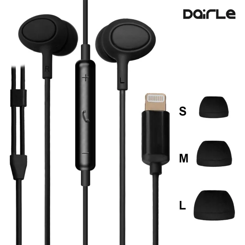 MFi certificated Factory balanced bass sound lightening earphone for iphone 8