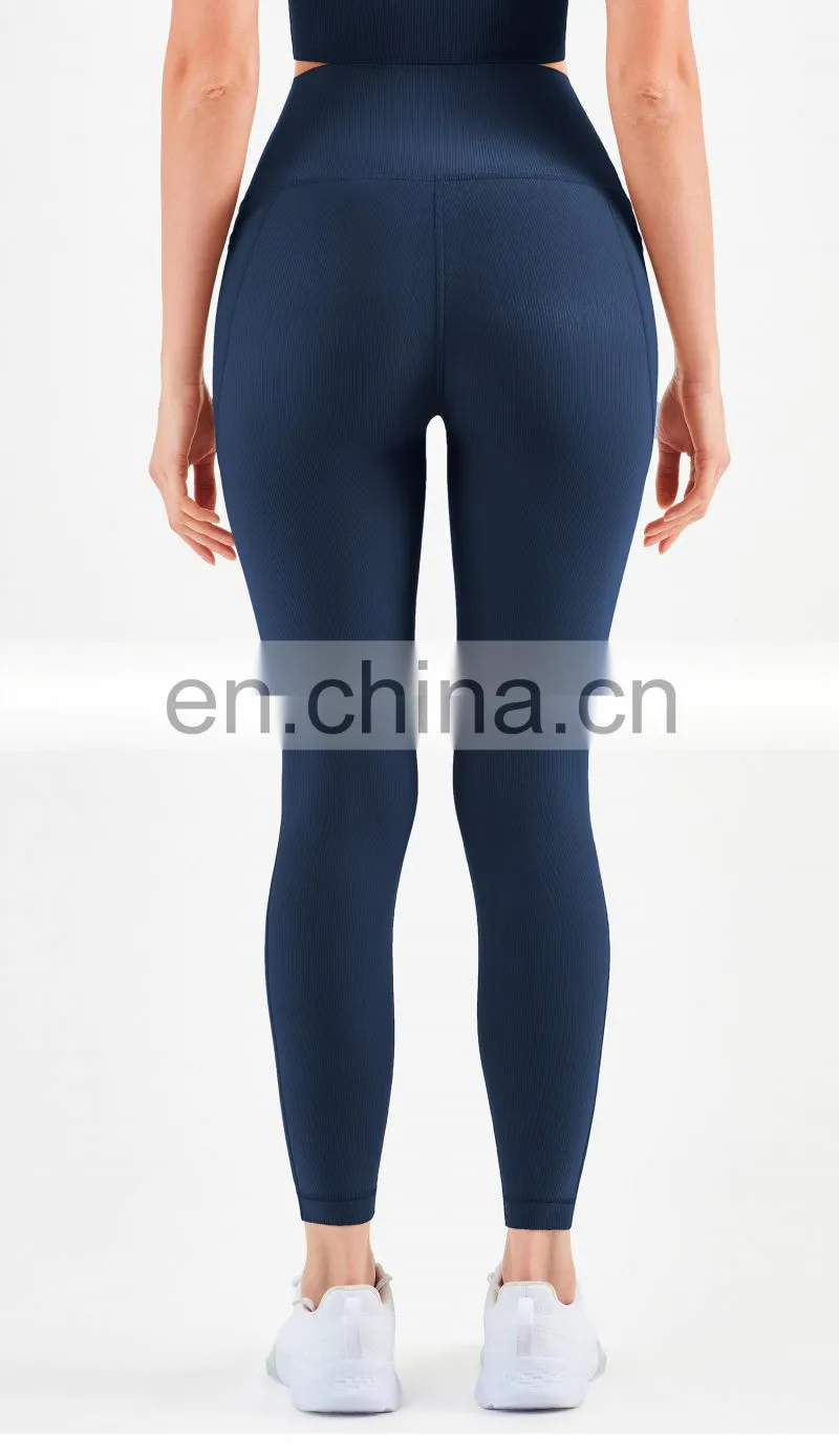 Ribbed High Waisted Leggings Without T Line Gym Outfit Scrunch Butt Yoga Pants Women