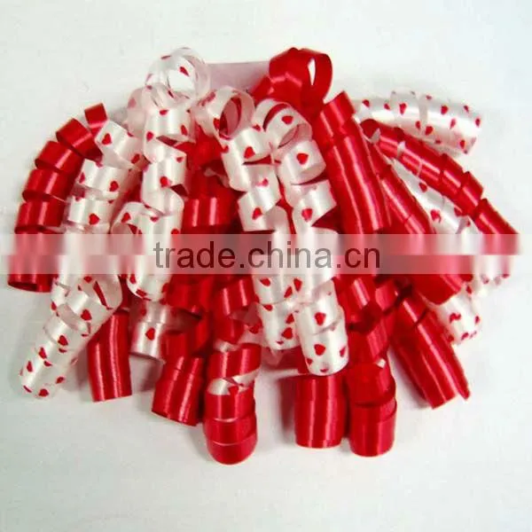 Solid Gross Printed Transparent Multi-colors Poly Curly Bows/Poly Ribbon Gift Wrapping Bows/Decoration Ribbons