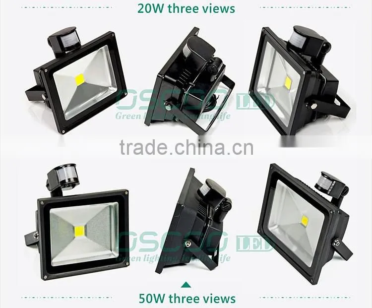 CE RoHS UL Meanwell driver Sumsung IP65 20000lm PIR sensor led floodlight 20w