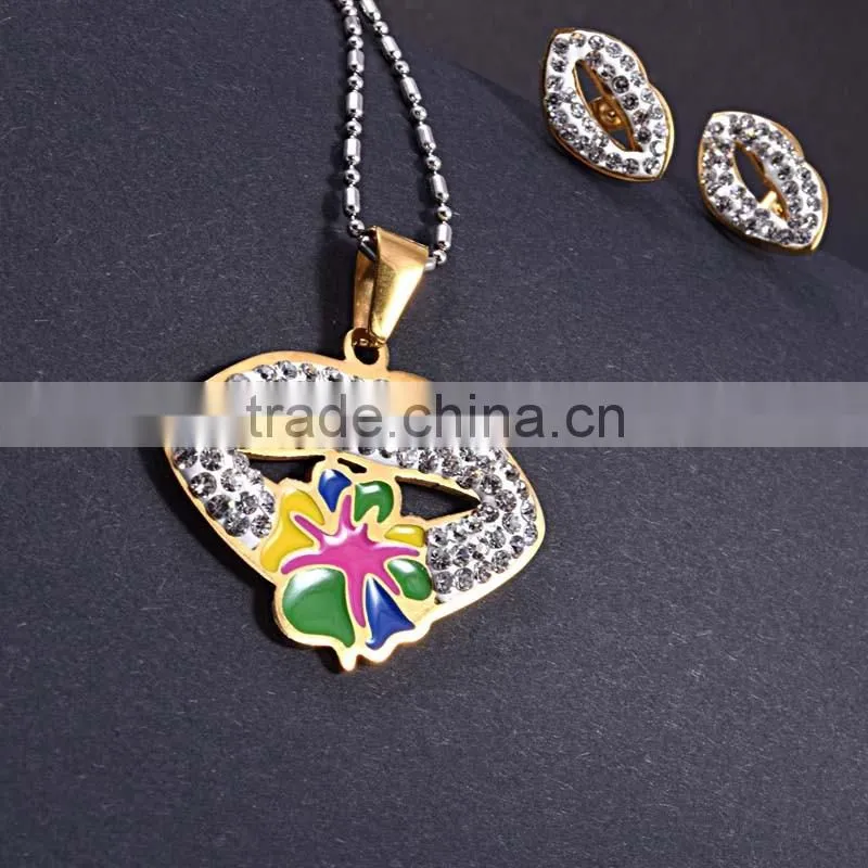 Women Fashion Wholesale In Greece Rhinestone Drops Of Oil Women Jewelry Set