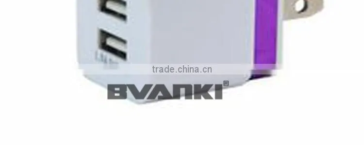 Promotional Custom Logo colorful universal 2 Dual usb port travel adapter wall usb charger for cell phones free samples
