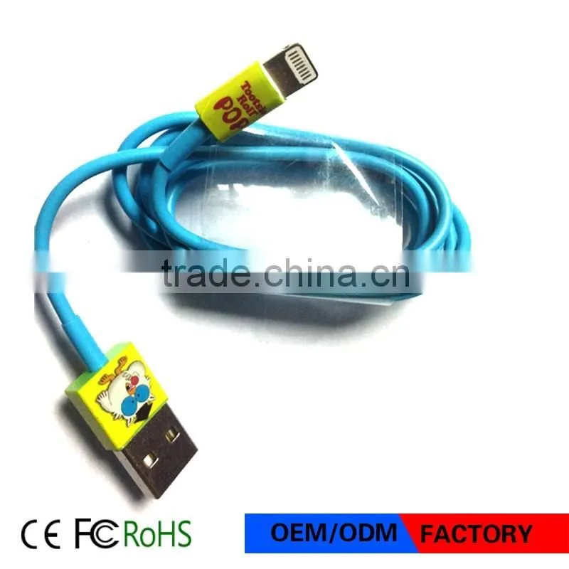 Hot Selling Water-print USB Cable Custom Logo Colorful USB Charging Cable for Phone