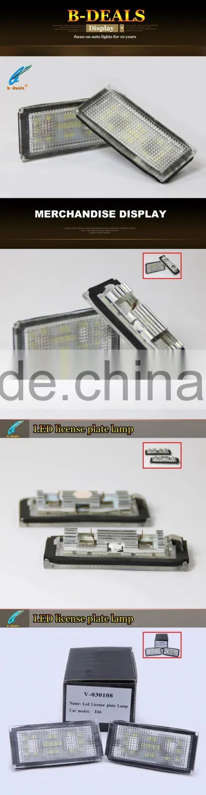 New type E65 E66 745i, 750i, 750Li, 760Li car License Plate led bulb for bmw