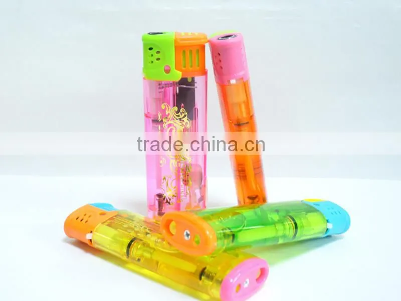 Mixed color plastic LED lighter windproof cigarette lighter with torch