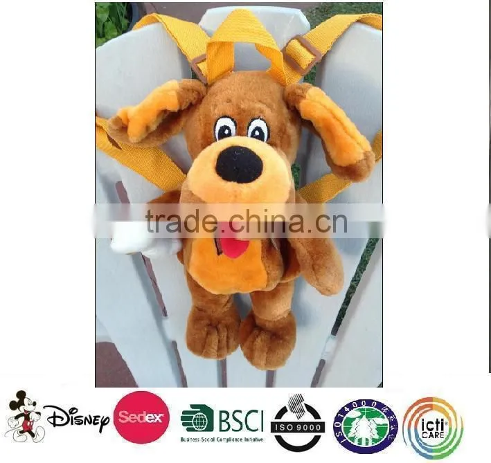 Hot selling cheap price plush bag toy /plush toy bag/baby cute dog plush toy bag