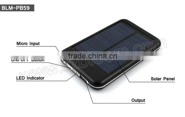 Solar panel power bank 5000mah high quality solar charger