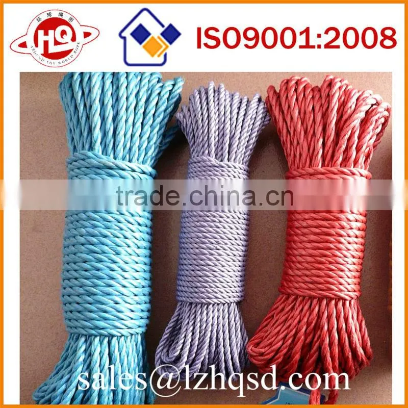 twisted pp tie down rope/pp braided rope/pp clothesline rope