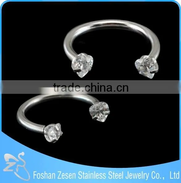 316L Steel Body Piercing Circular Barbell Crystal Adjustable Nose Rings Jewelry