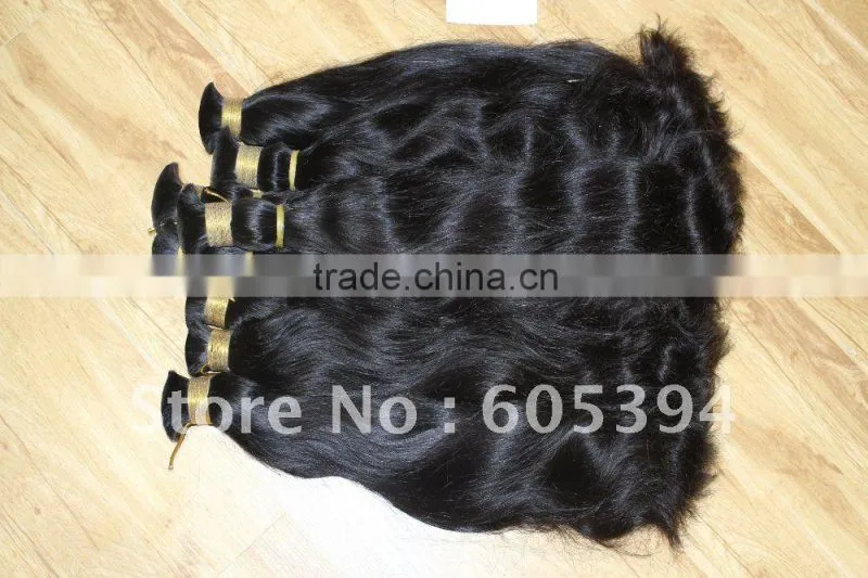 100% indian virgin hair unprocessed raw hair bulk double drawn