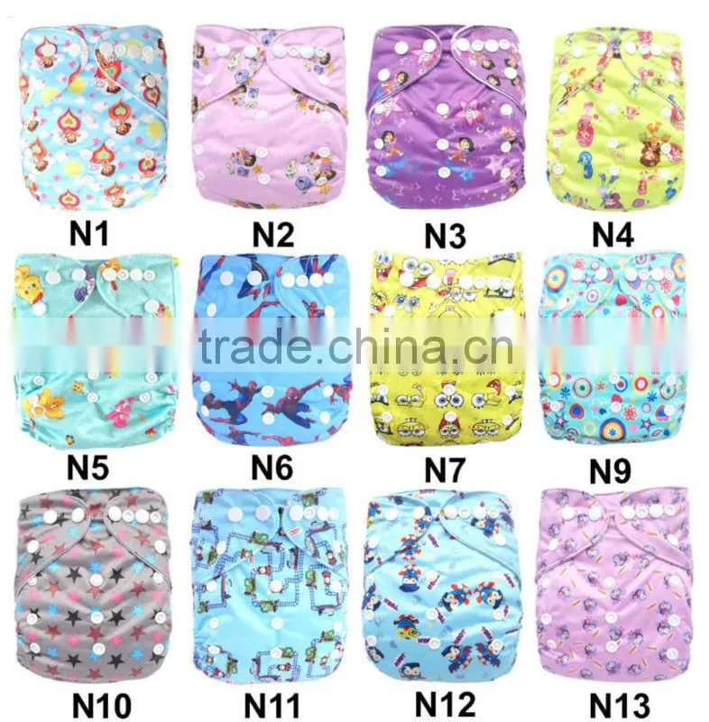 New Coming Nappy Fabric Reusable Baby Cloth Diaper Nappy Animal Baby